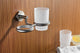 Caster Series Double Toothbrush Holder in Brushed Nickel