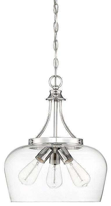Octave 3-Light Pendant, Polished Chrome