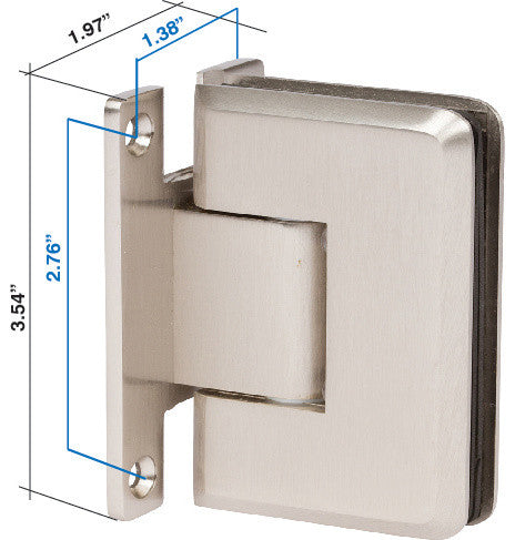 Mont Hard Wall Mount H Backplate Shower Door Hinge With Bevelled Edge