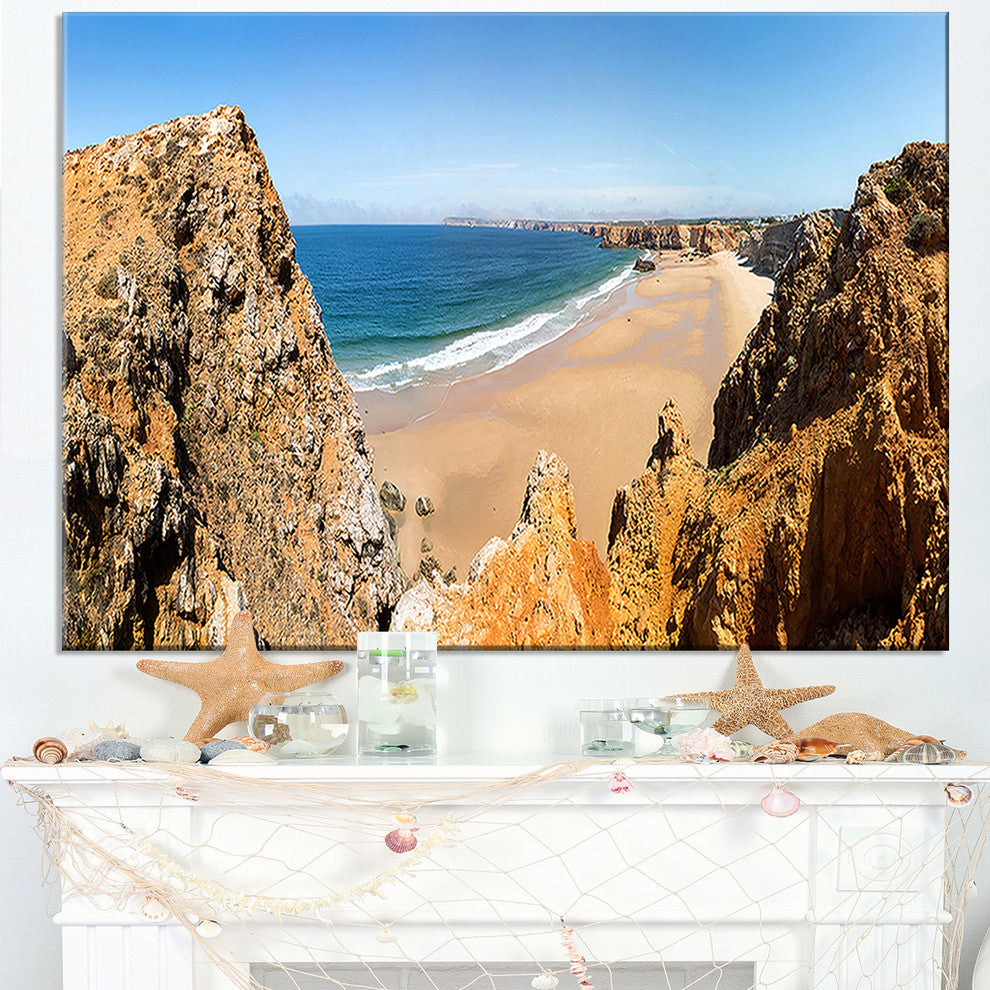 "Rocky Bay Portugal" Panorama Landscape Wall Art Canvas Print40"x20"