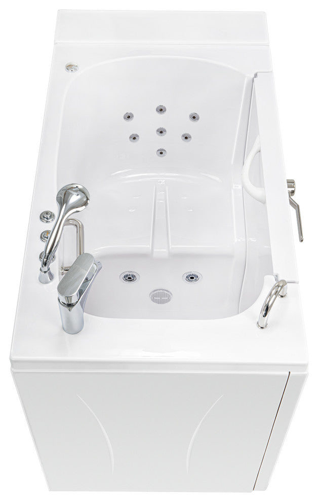 Ella Wheelchair Transfer 32"x52" Walk-In Bathtub,Outswing Door,Faucet,Dual Drain