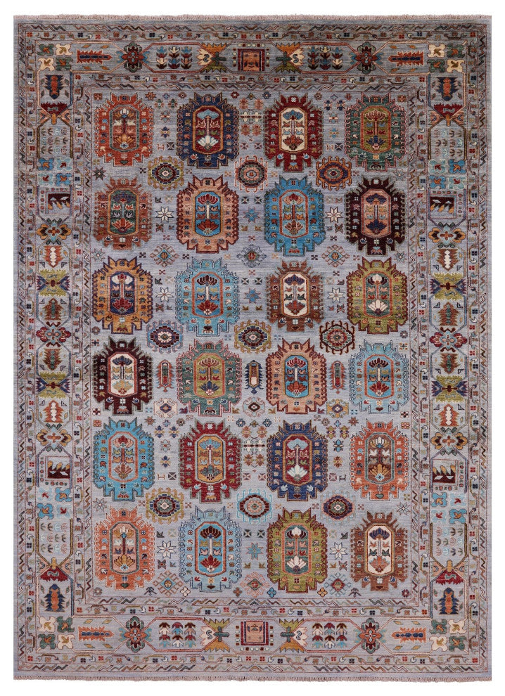 6' 10" X 9' 6" Fine Turkmen Ersari Handmade Wool Rug - Q12207