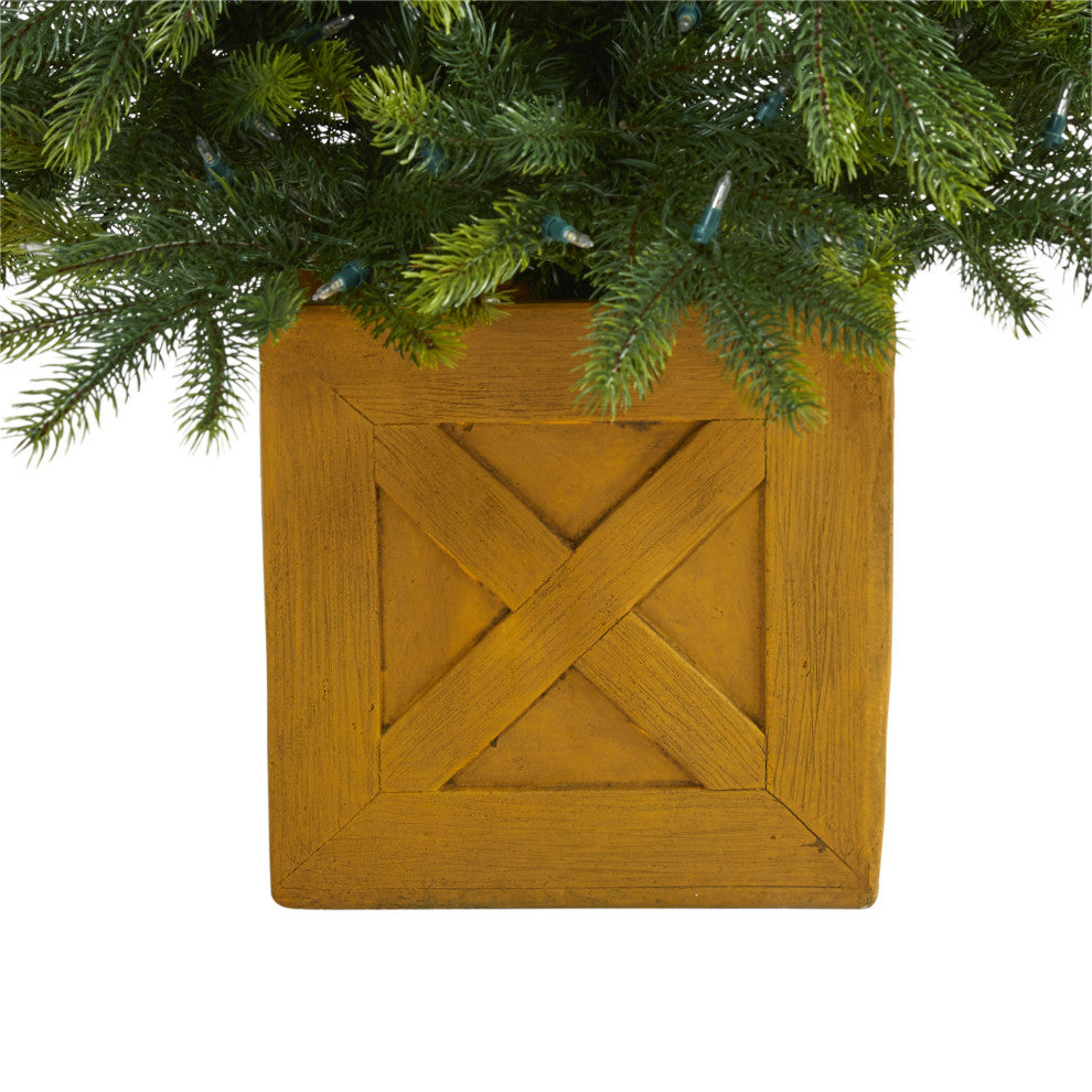 6' Manchester Fir Faux Xmas Tree W/Multifunction Lights & Bendable Branches