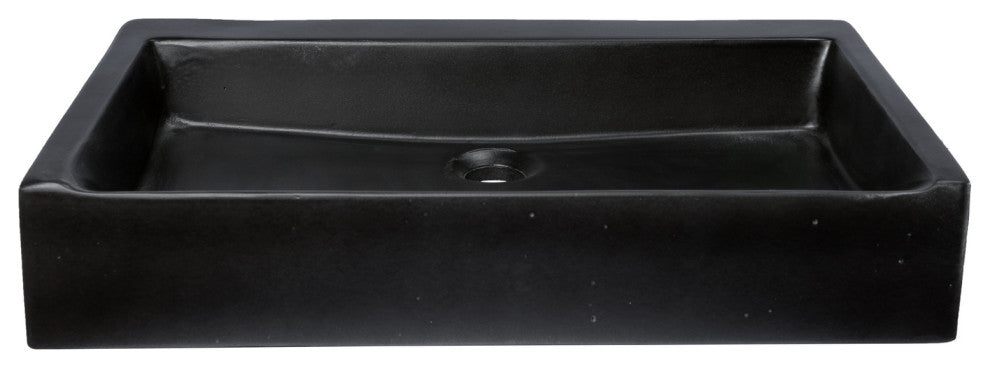 Eden Bath EB_N006CB Rectangular Sloped Concrete Vessel Sink - Charcoal