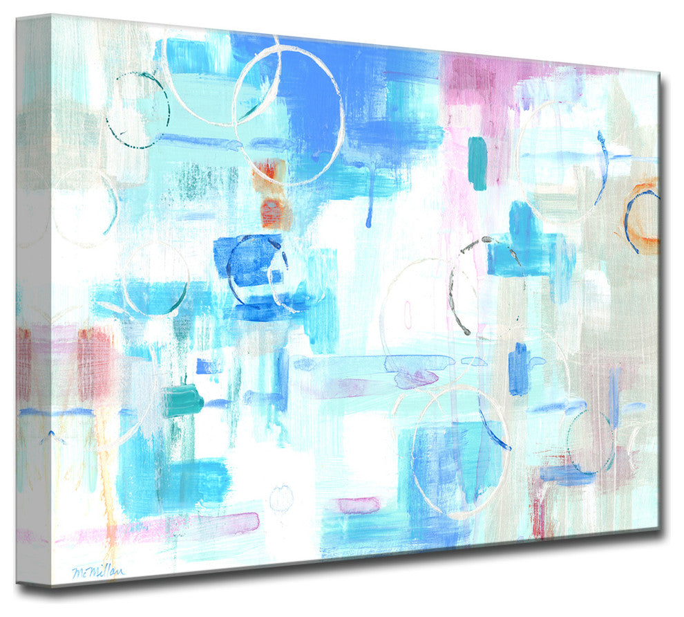 Silver Circles' Ready2HangArt Canvas by Leslie Owens, 20"x16"