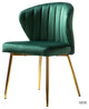 Luna Contemporary Side Chair With Tufted Back, Green