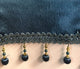 Bridget 5 Piece Curtain Set with Beaded Austrian Valances, Smoke Blue
