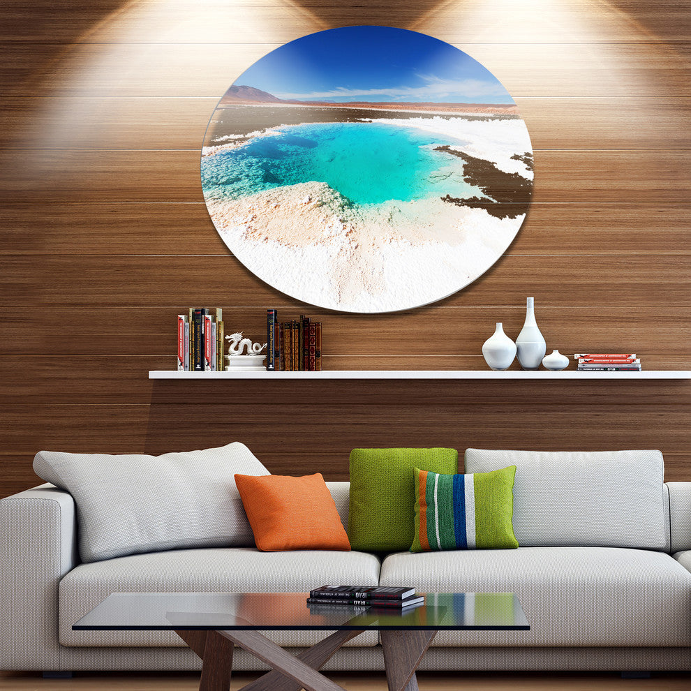 Beautiful Salinas Lake In Argentina, Landscape Round Wall Art, 23"