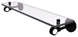 Clearview 22" Glass Shelf with Dotted Accents, Matte Black