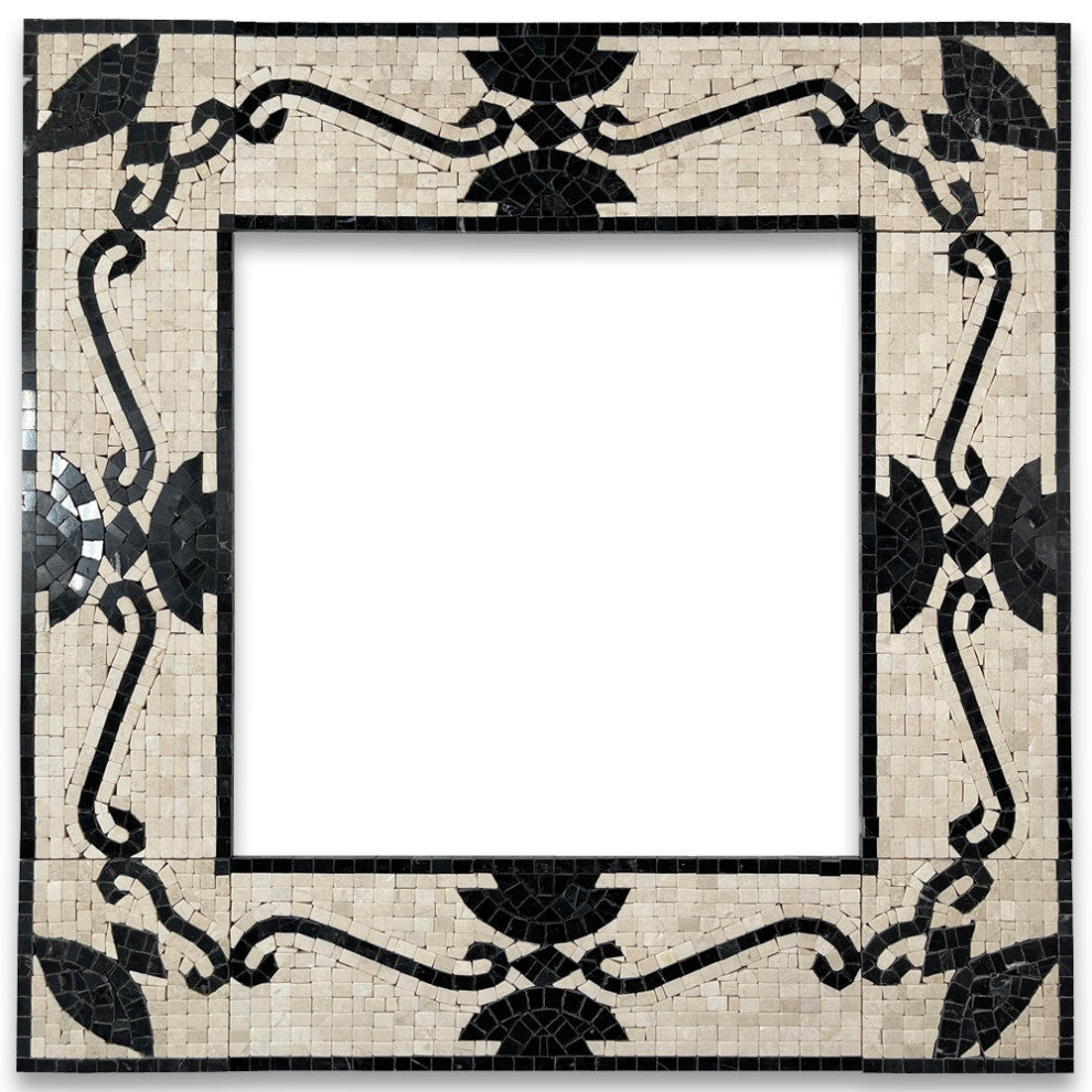 Marble Mosaic Border Listello Tile Royal Nero 4x12 Polished Tumbled, 1 piece