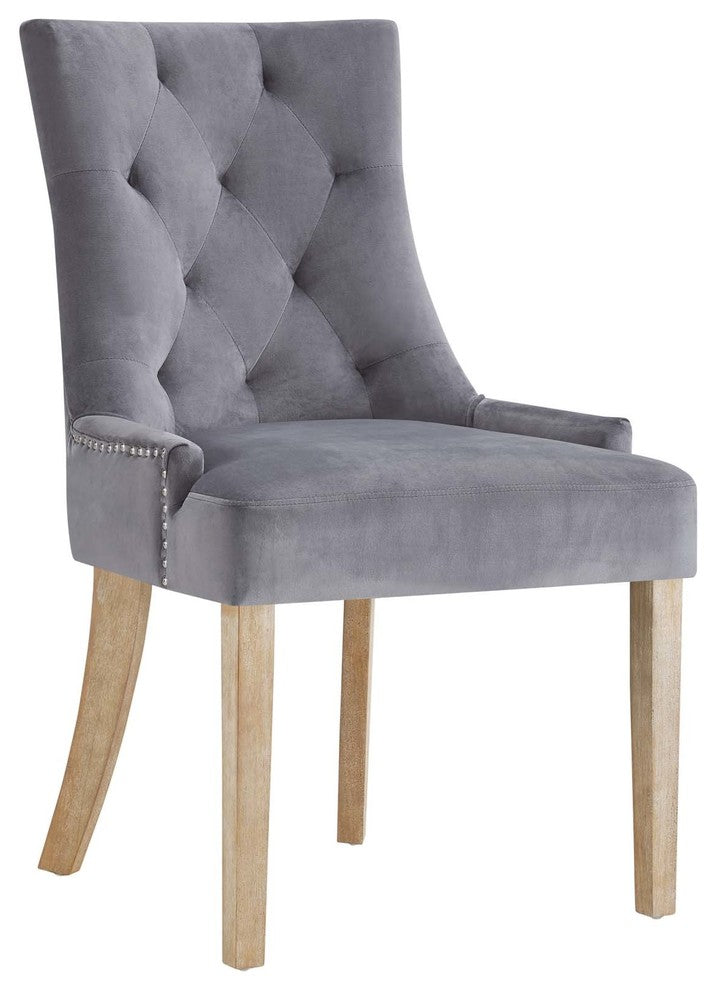 Pose Dining Chair Velvet Set of 4, Gray