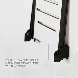 Seachrome SlimLine Folding Wall Mount Shower Seat, White With Matte Black