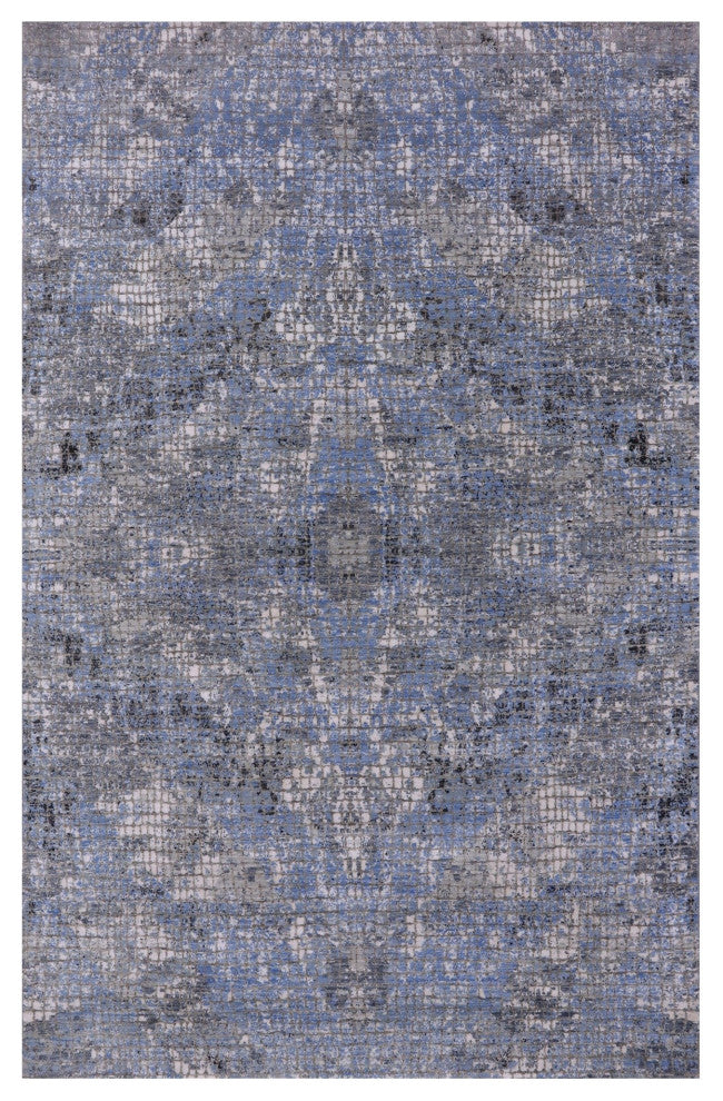 6' 0" X 9' 2" Wool and Silk Modern Hand Knotted Rug Q8894
