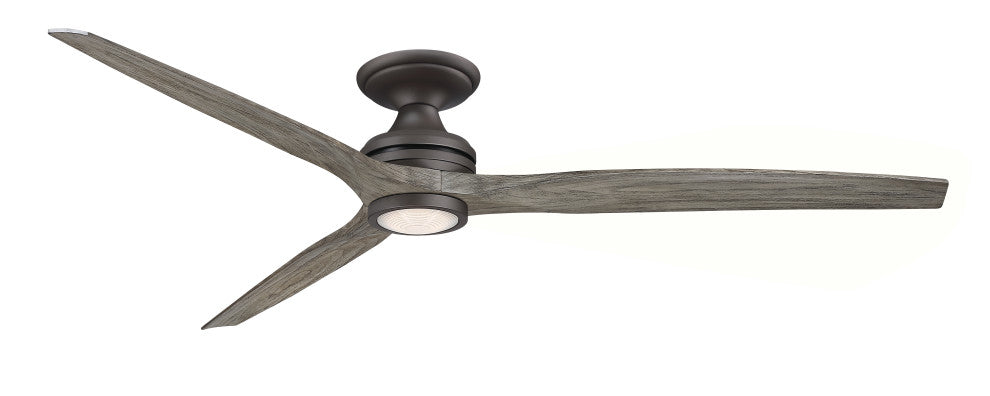 Fanimation Spitfire 72" Fan/LED Light, Matte Greige, Matte Greige/Weathered Wood Blades