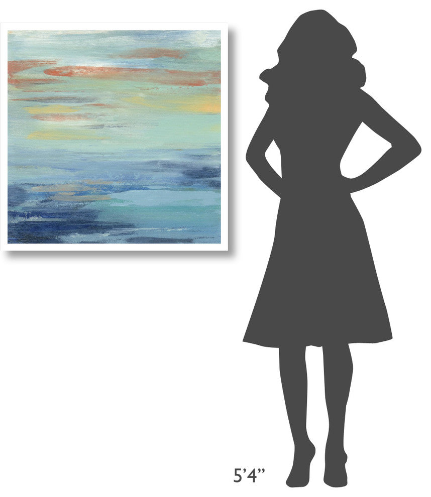 "Sunset Beach I" Digital Paper Print by Silvia Vassileva, 32"x32"