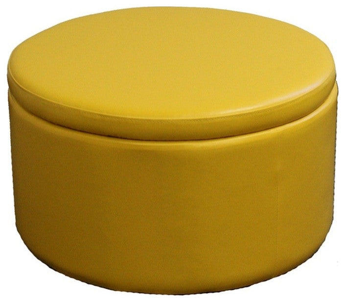 Modern Retro Brights Faux Leather Five Piece Round Ottoman Set