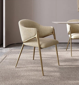 Light Luxury Postmodern Minimalist Dining Chair, Beige