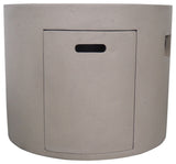 GDF Studio Leo Outdoor 31" Round Light Weight Concrete Gas Burning Fire Pit, Light Gray