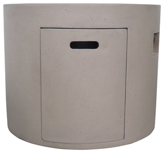 GDF Studio Leo Outdoor 31" Round Light Weight Concrete Gas Burning Fire Pit, Light Gray
