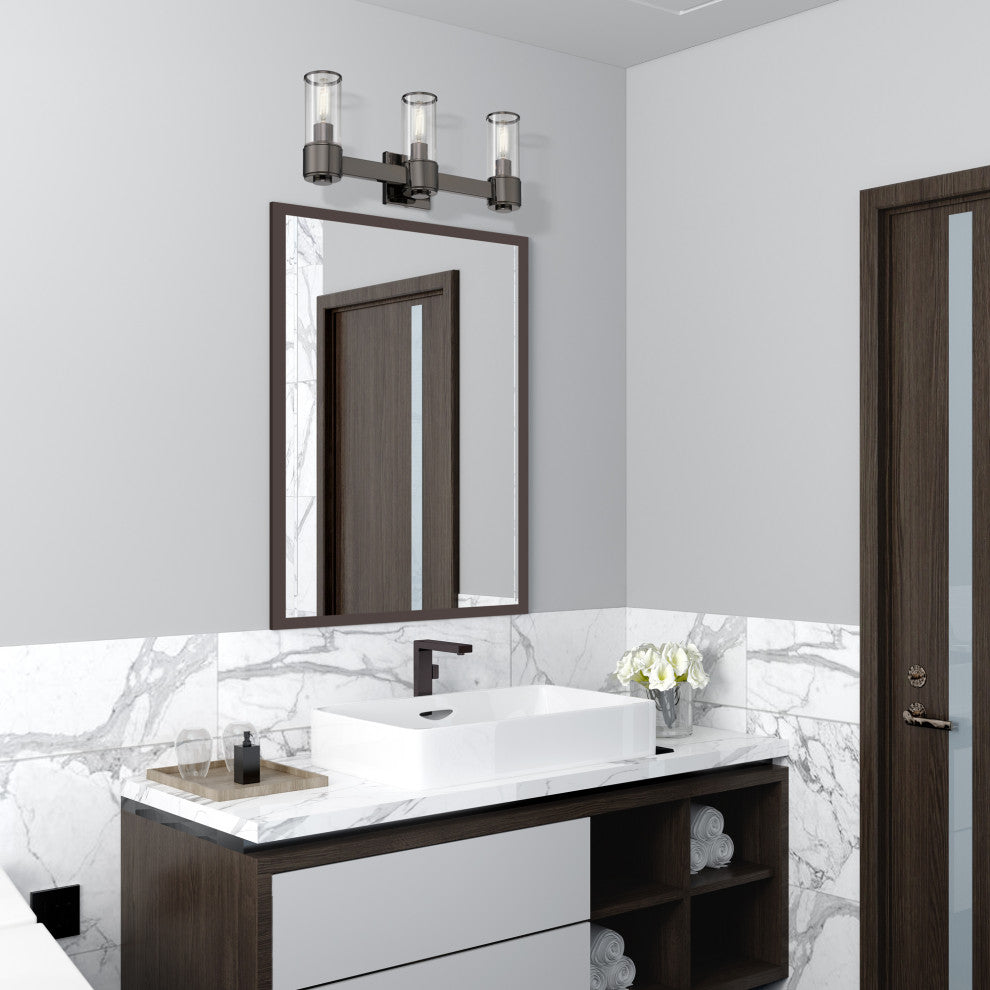Livex Lighting Quincy 3-Light Black Chrome Vanity Sconce