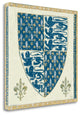 "Regal Shield Indigo And Cream" By Meloushka Designs, Gallery Wrap Canvas