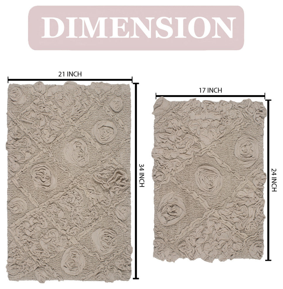 Modesto Bath Rug Bath Rug Set, Machine Wash, 2 Piece Set, Linen