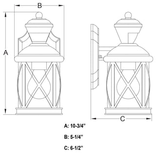 Vaxcel Lighting T0713 Henderson 11" Tall Wall Sconce - Textured Black