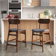 Lynn Modern Gray/Walnut Bar Chair, Set of 2