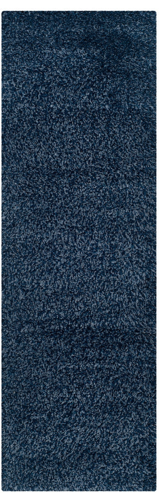 Safavieh California Shag Sg151-7070 Damask Rug, Navy, 2'3"x15'0" Runner