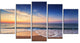 Beautiful Blue Cloudscape Over Sea, Blue, Seashore Canvas Art, 60"x32", 5 Panels