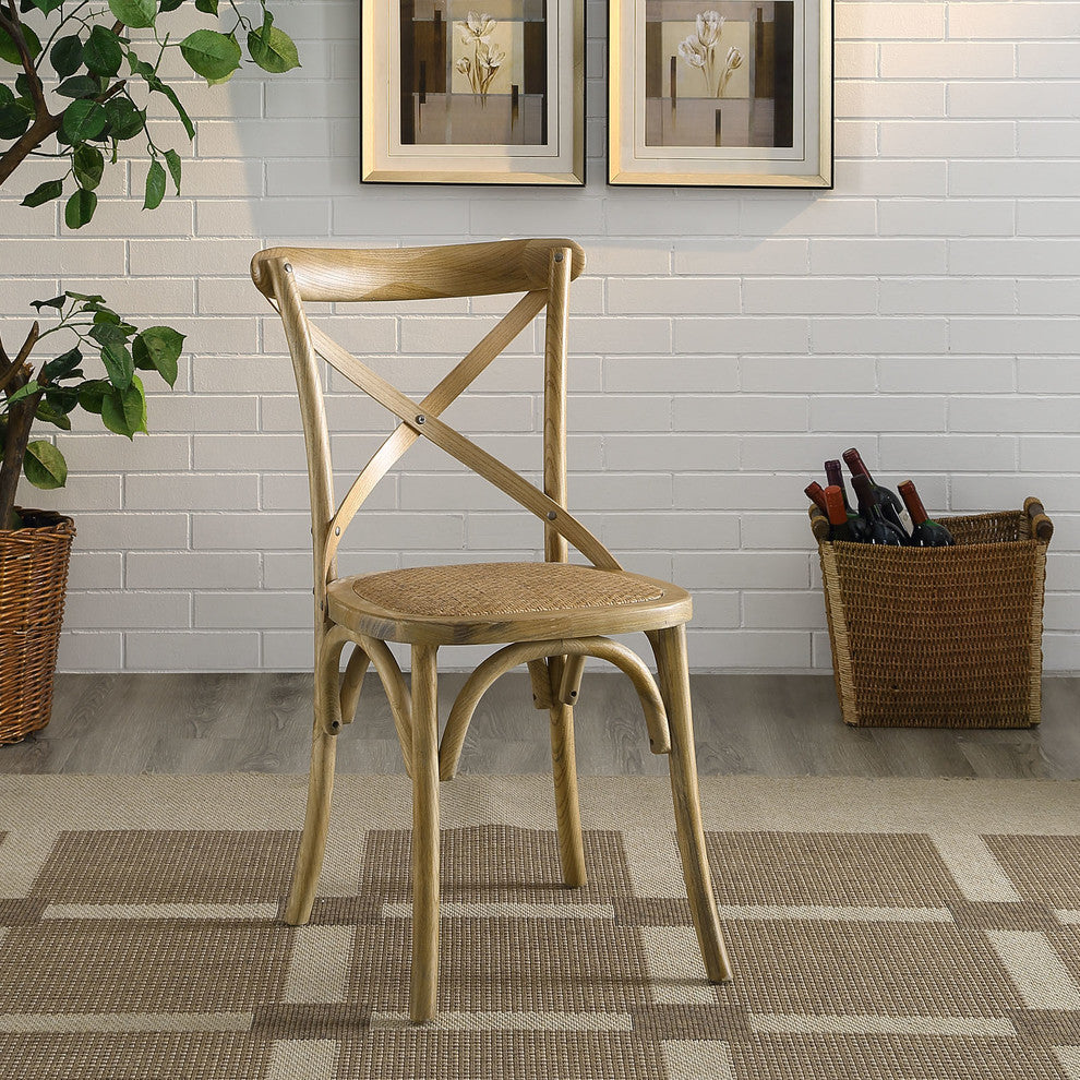 Modern Urban Contemporary Dining Side Chair, Brown Wood