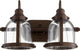 2-Light Banded Dome Vanity Fixture, Oiled Bronze