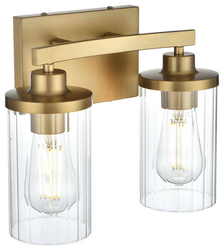 Elegant Lighting LD7316W12 Thane 2 Light 12"W Vanity Light - Satin Gold
