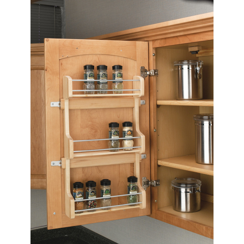 Wood Wall Cabinet Spice Rack Organizer, 13.5"
