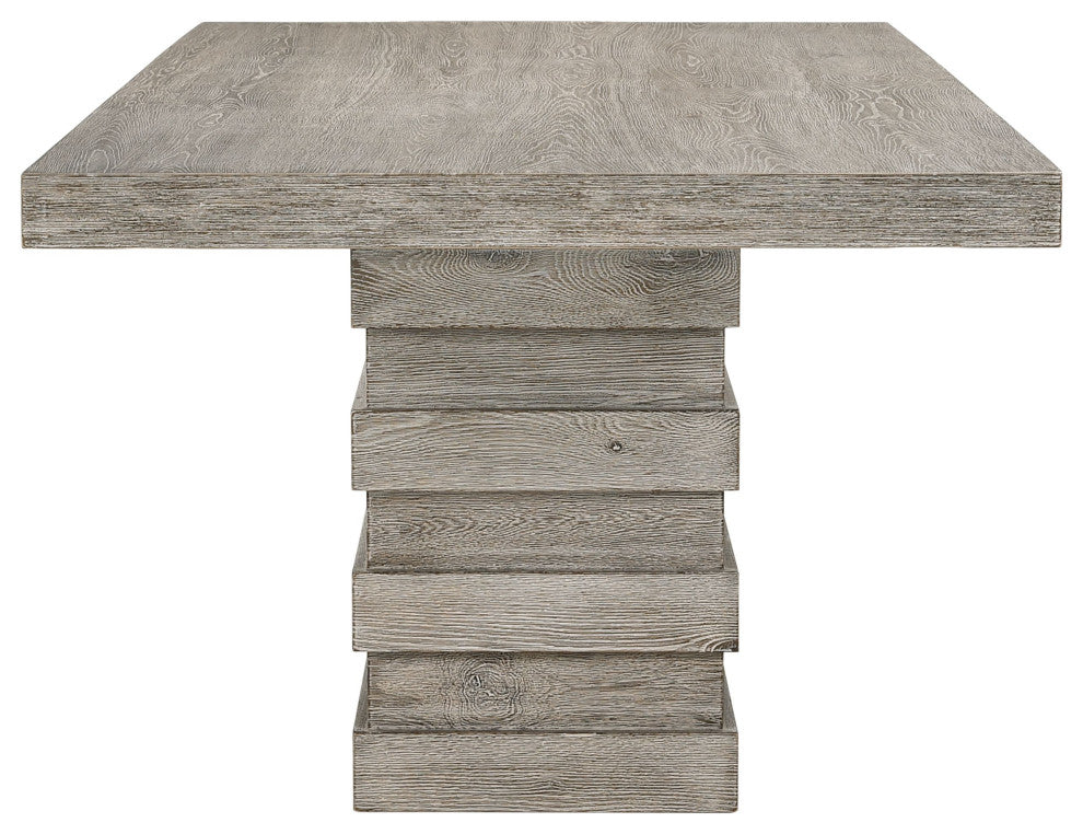 Faustine Dining Table, Salvaged Light Oak Finish