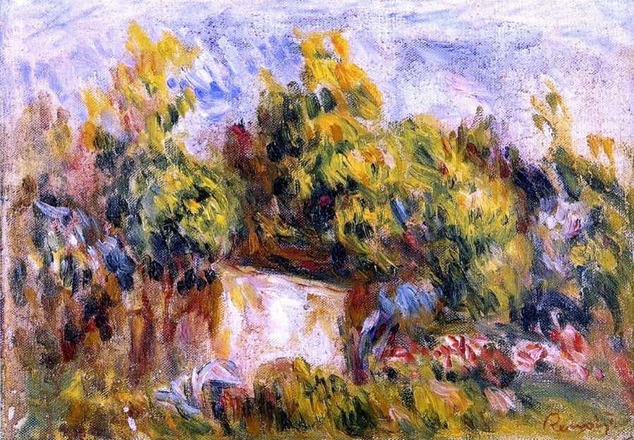 Pierre Auguste Renoir Landscape With Cabin, 18"x27" Wall Decal