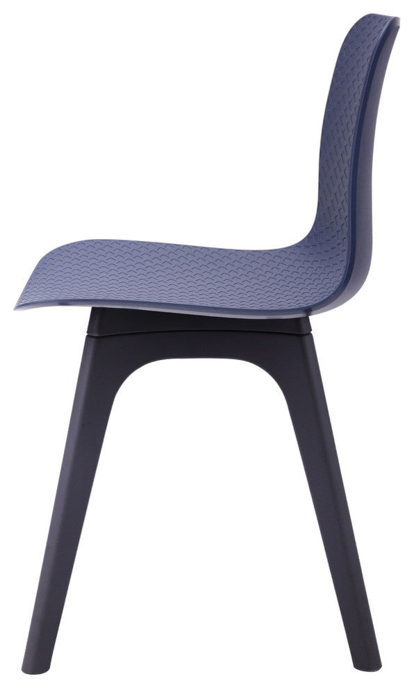Hebe Series Shell Side Chairs Molded Seat With Leg, Set of 2, Navy