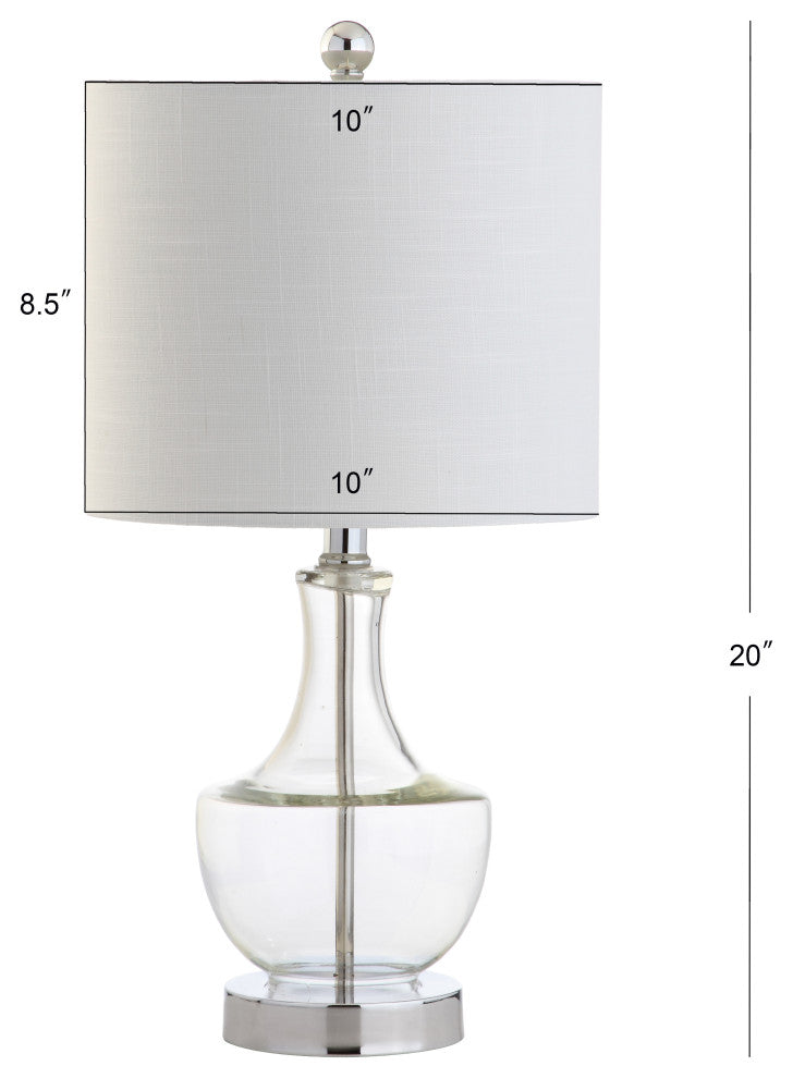 Colette 20" Mini Glass Table Lamp, Clear, Single