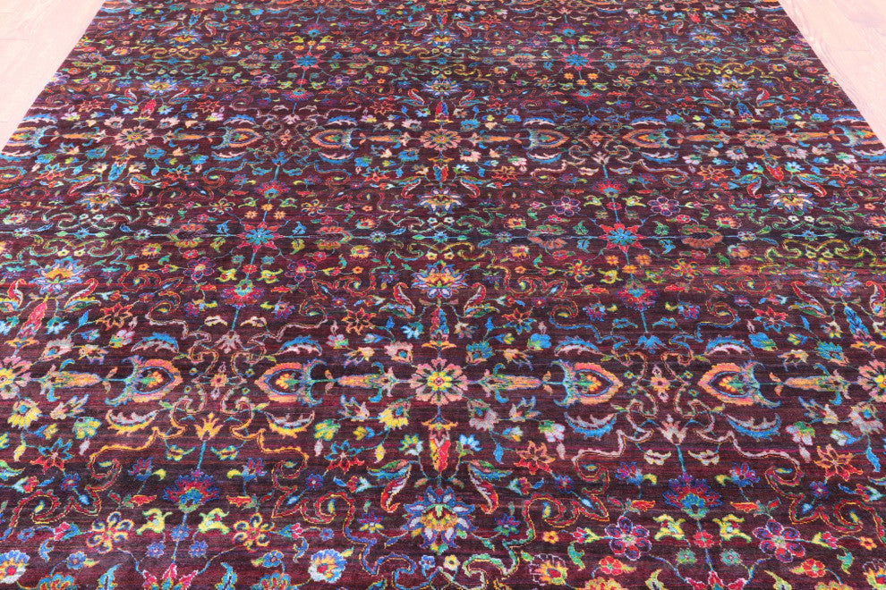 8' 0" X 9' 11" Persian Silk Handmade Rug Q5955