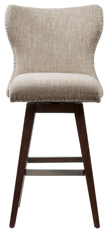 Hancock Wingback 30" Bar Stool, Light Brown