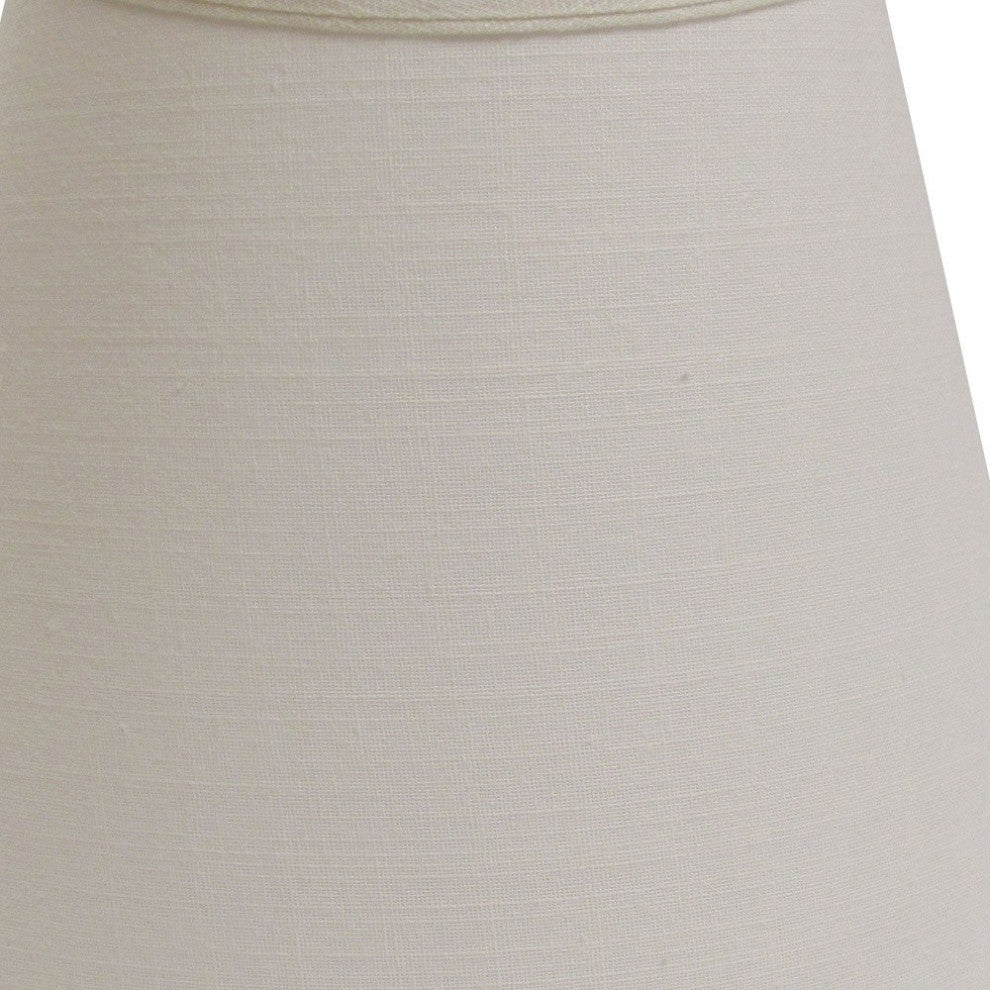 14" White Empire Deep Slanted Linen Lampshade
