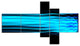 Bright Blue Fractal Waves, Abstract Art on Canvas, 60"x32", 5 panels