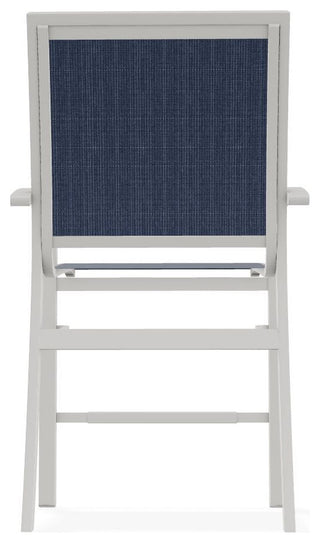 Kendall Sling Balcony Height Stackable Outdoor Stool, Mavi/Snow