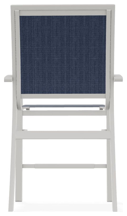 Kendall Sling Balcony Height Stackable Outdoor Stool, Mavi/Snow
