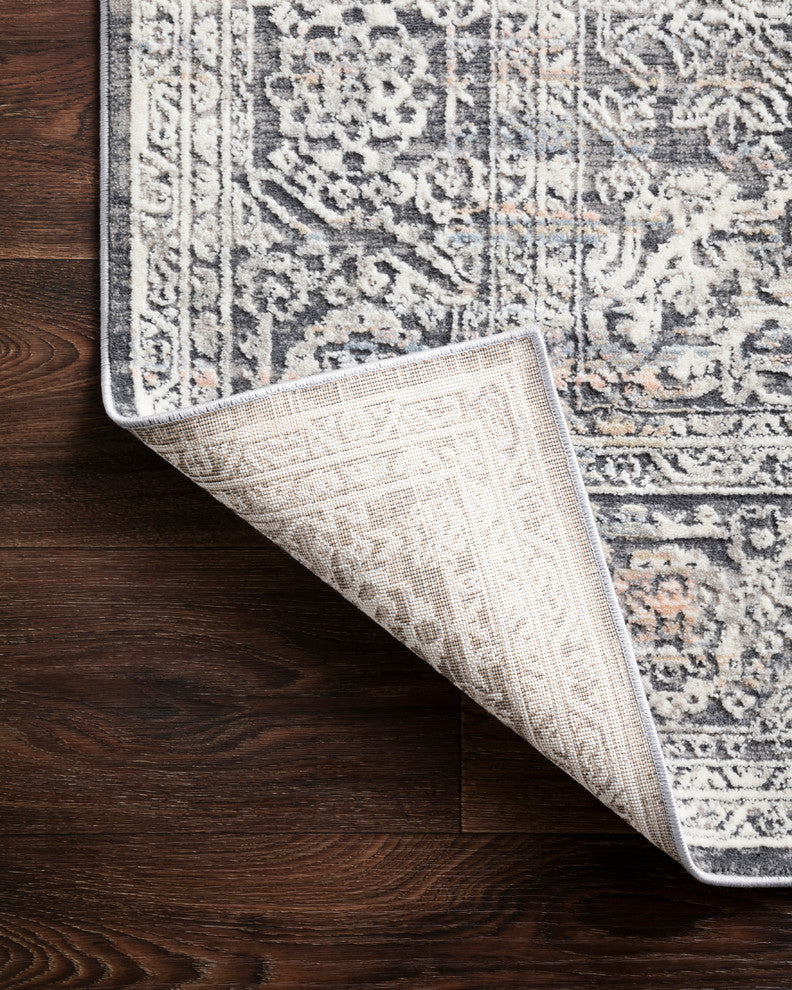 High Low Pile Lucia LUC-03 Area Rug by Loloi II, Steel/Ivory, 2'x3'