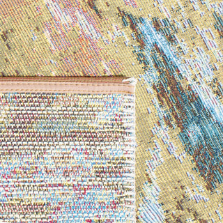 Safavieh Barbados Collection Indoor-Outdoor BAR581 Rug, Gold/Blue, 3'3"x5'3"