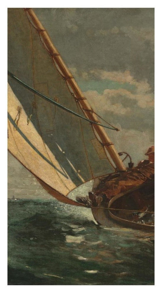 "Breezing Up (left)" Digital Paper Print by Winslow Homer, 18"x32"