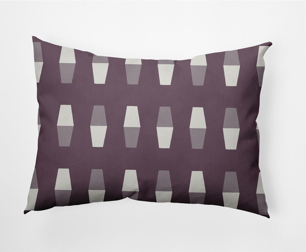 14x20" Bowling Pins Nautical Decorative Indoor Pillow, Dusty Purple
