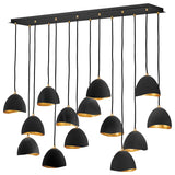 Nula Island Chandelier in Shell Black