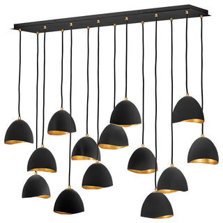 Nula Island Chandelier in Shell Black
